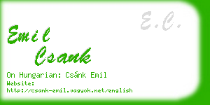 emil csank business card